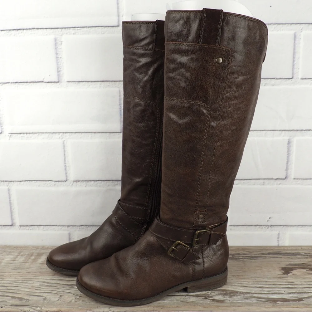 Marc Fisher 6.5 Artful brown leather riding boots